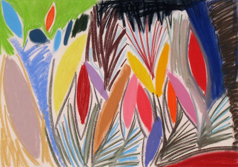 pastel on paper entitled Bloom, by Linda Hains